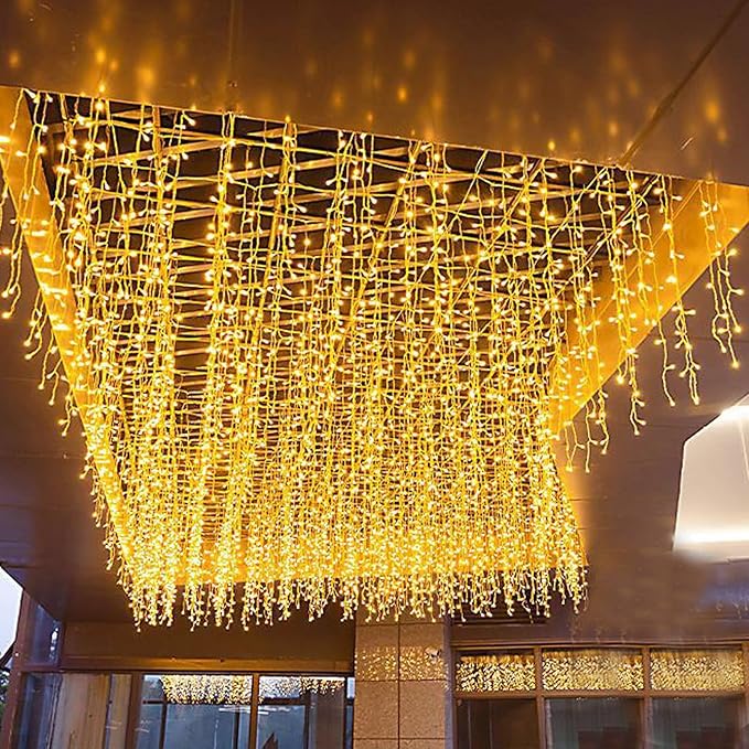 LED Icicle Christmas Lights, 16.4FT 112 LEDs Extendable Curtain 8 Modes Twinkle - Image 8