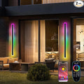 Outdoor RGB Long Wall Lights, 39.4inch 2 Pack RGB/Warm/White Dimmable Modern by LannlKer