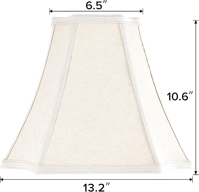 GOSO 1 Pc Square Cut Corner Medium Lampshade 13.2", 6.5x13.2x10.6" Spider - Image 3