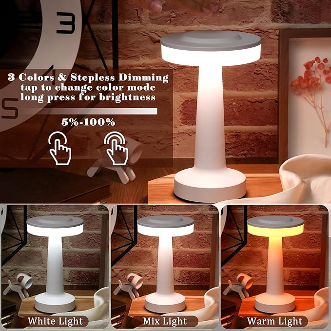 Riakrum 4 Pcs LED Portable Cordless Table Lamp - Image 4