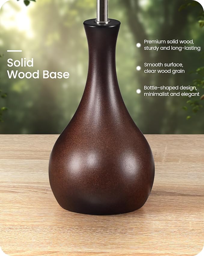 Small Table Lamp, 14.2" Cute Little Desk Lamp, Wood Bedside Lamp - Image 6