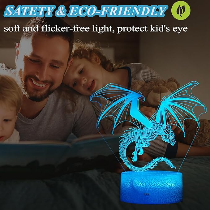 Dragon Night Light, Dragon Gifts, 3D Illusion Lamp - Image 4