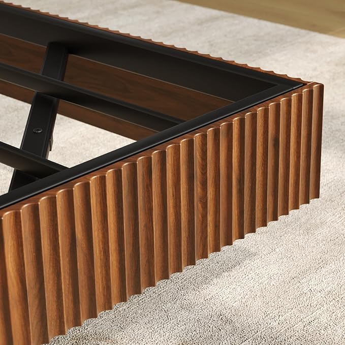 Tatub Walnut King Floating Bed Frame - Image 4