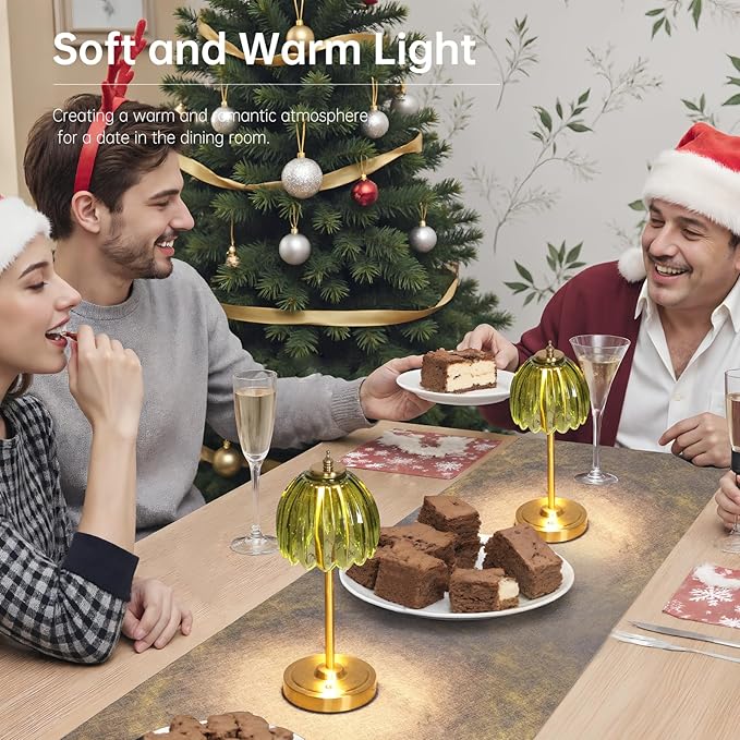 Tulip Table Lamp with 5000mAh Battery & Touch Control, Small Cordless Table - Image 4