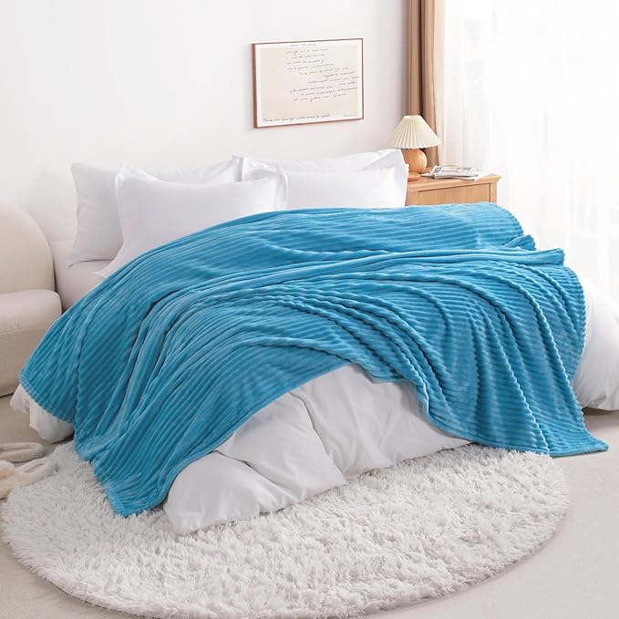 NTBAY Plush Flannel Twin Bed Blanket, 60X80 Inches Soft and Warm Lightweight - Image 3