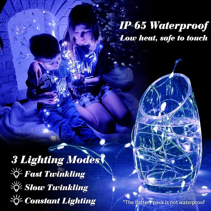 ZGWJ 12 Pack Fairy Lights Battery Operated, 7ft 20 Mini LED Fairy String Lights - Image 4