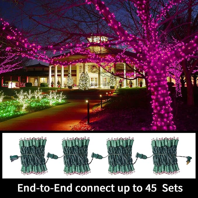LAMPHOME 100 Count Pink Valentine Light String - Image 4