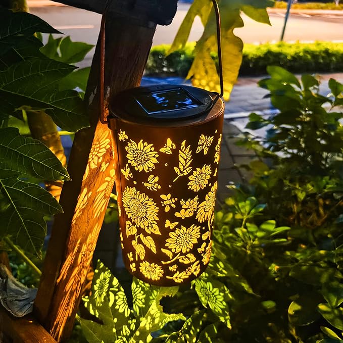 2Pack Sunflower Solar Lanterns Outdoor Waterproof, Birthday Gifts - Image 6
