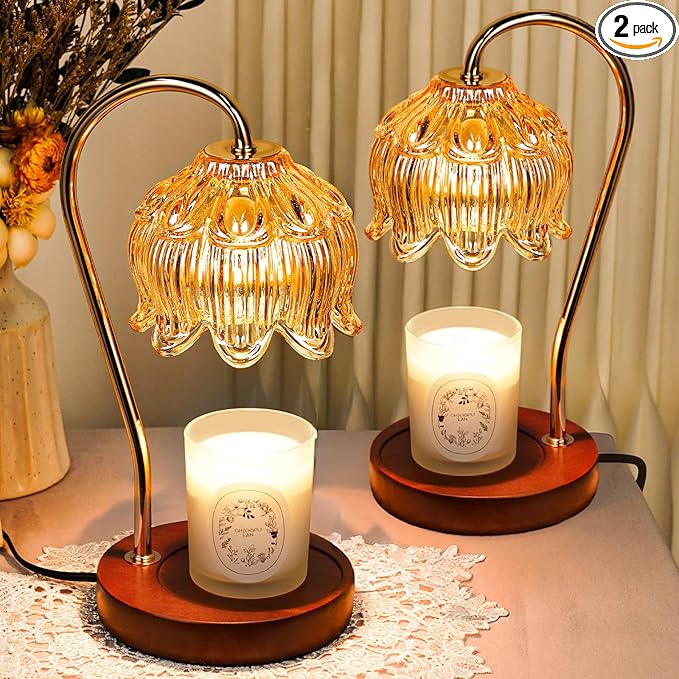 Flower Candle Warmer Lamp 2 Pack, Candle Lamp by Funistree