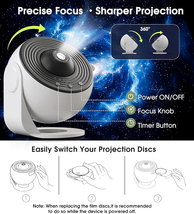 L LOHAS LED Galaxy Projector for Bedroom, 13 in 1 Star Projector Night Light - Image 5