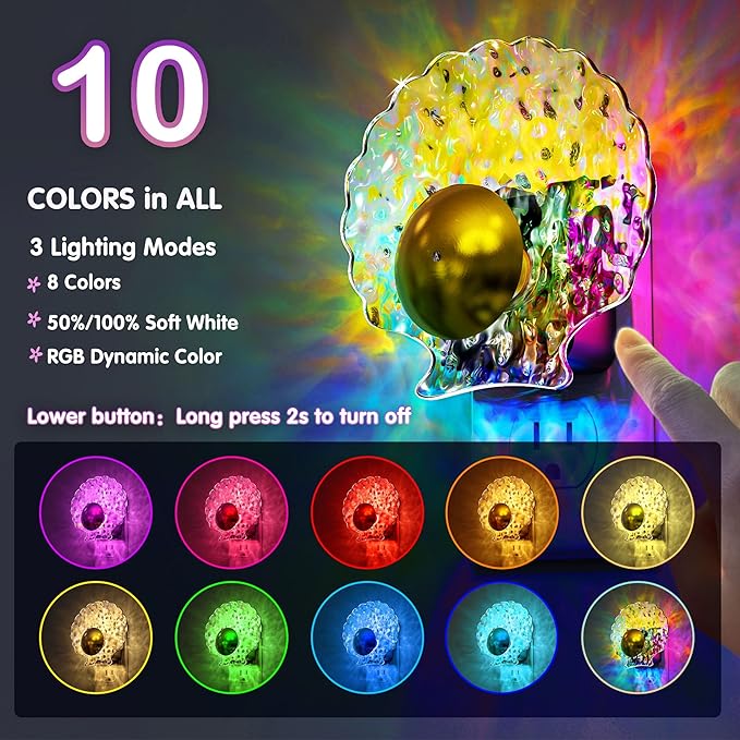 L LOHAS LED Shell Night Light, Night Lights Plug into Wall, Color Changing - Image 2