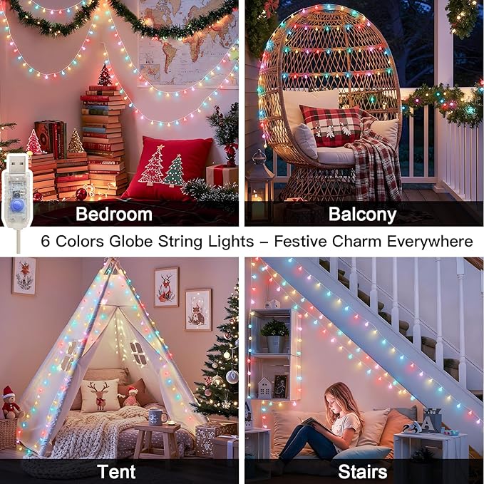 suddus Easter Lights Plug in, 33ft 100 Led USB Pastel String Lights - Image 4