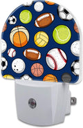 Retro Sports Balls Night Light, Colorful Balls Dusk to Dawn Night Light Plug in by sndheke