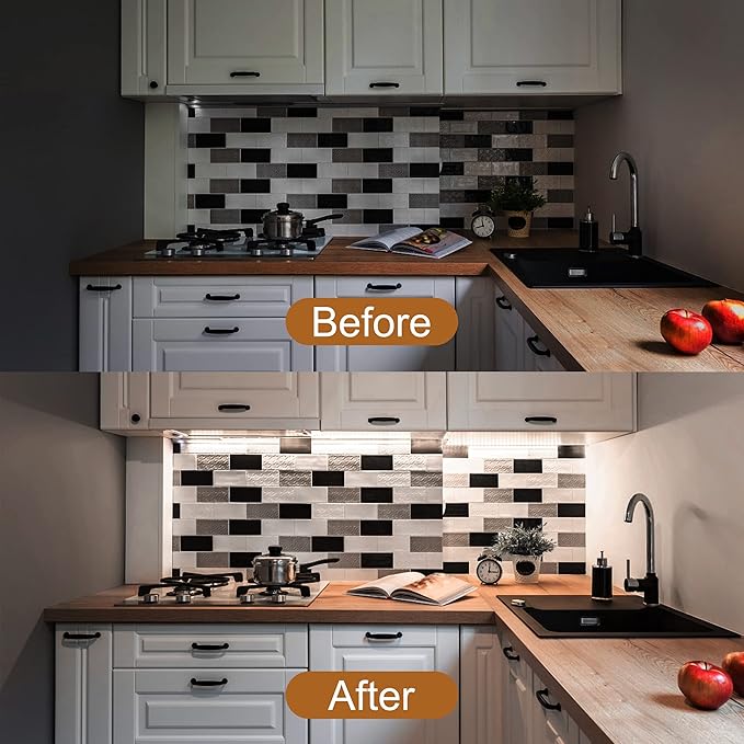 3 Pcs 12 Inch LED Under Cabinet Lighting, Dimmable Closet Light, Plug and Play - Image 5