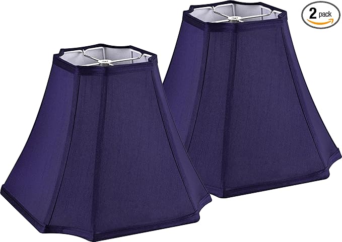 GO&SO Medium Blue Lampshades Square Cut Corner Lamp Shades by GOSO