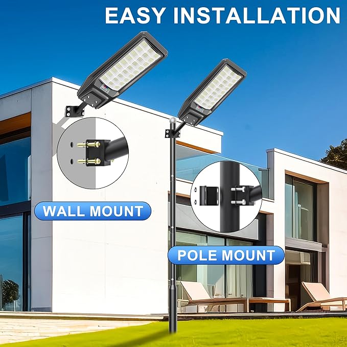 Loyoele Solar Street Light Outdoor Waterproof Dusk to Dawn, 9800W Solar Parking - Image 4