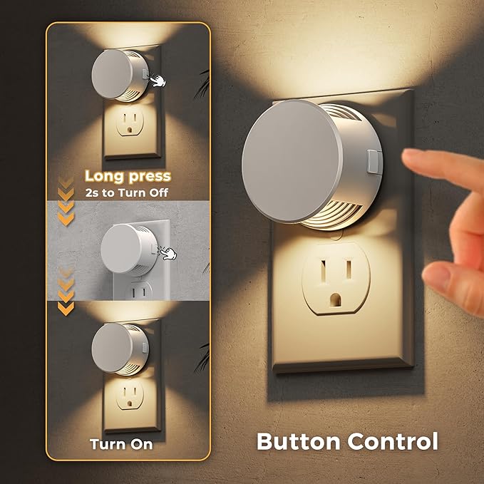 L LOHAS LED Night Lights Plug into Wall, Brightness Adjustable, 3000K Warm - Image 2