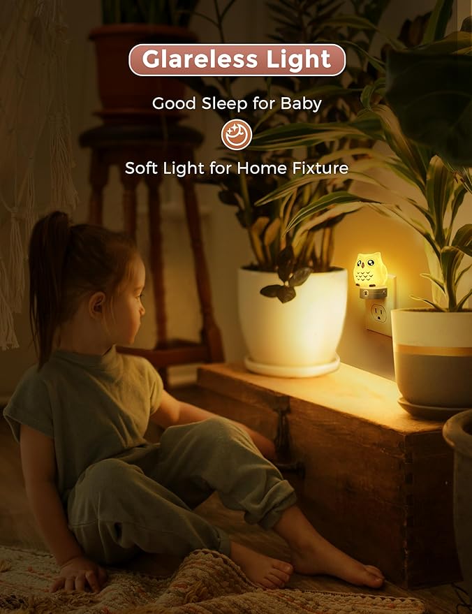 L LOHAS LED Owl Night Light for Kids, 3D Owl Night Light Plug in Wall, Dusk to - Image 9
