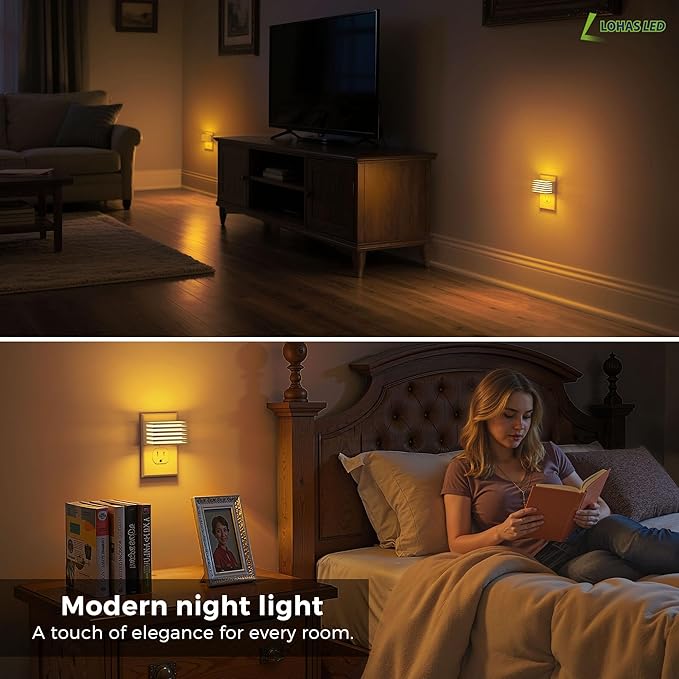 L LOHAS LED Night Lights Plug into Wall, 2 Pack Modern Night Light - Image 6