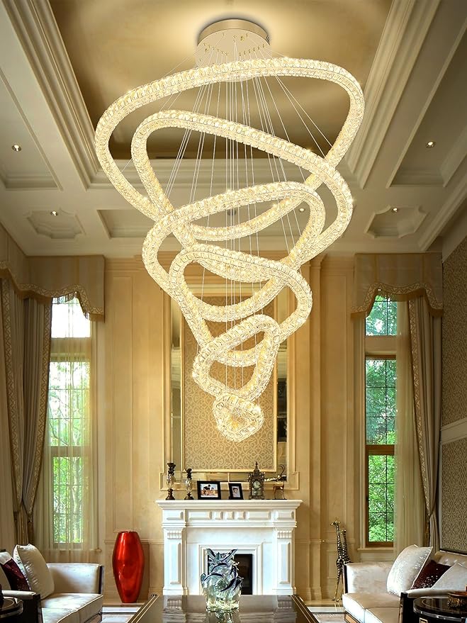 Flashing God Modern 6 Ring Crystal Chandeliers - Image 2