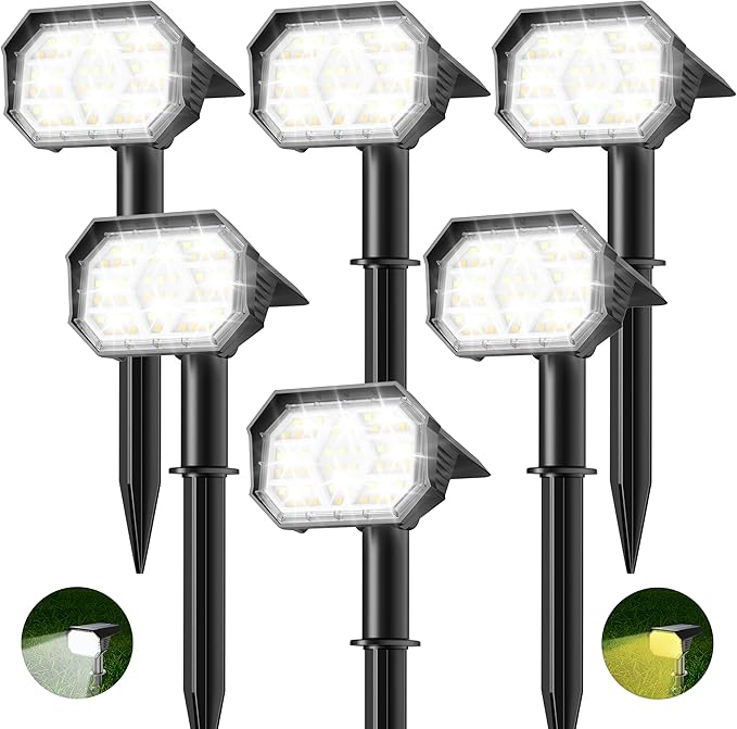 Brightown 6Pack Solar Spot Lights Outdoor, IP67 Solar Lights Outdoor Waterproof by Brightown