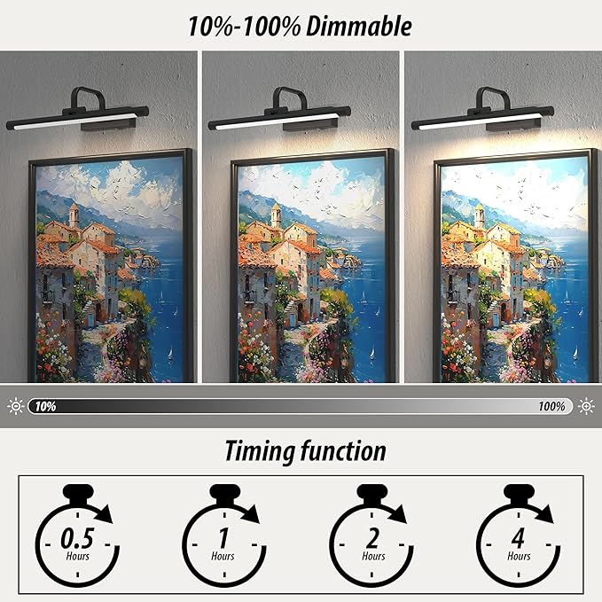 URSOLA Picture Lights for Wall, 5200mAh Battery Operated Picture Frame Light - Image 2