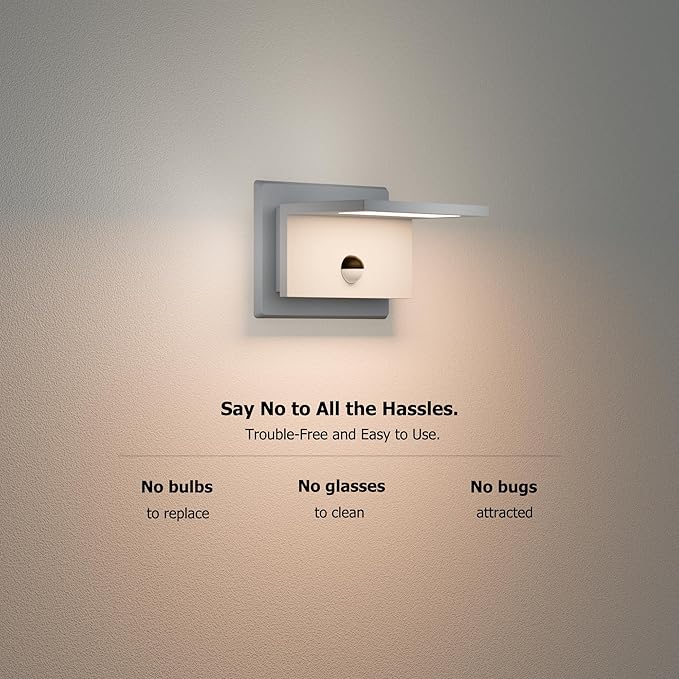 Motion Sensor Outdoor Wall Light White Exterior Light Fixture LED Porch Light - Image 3