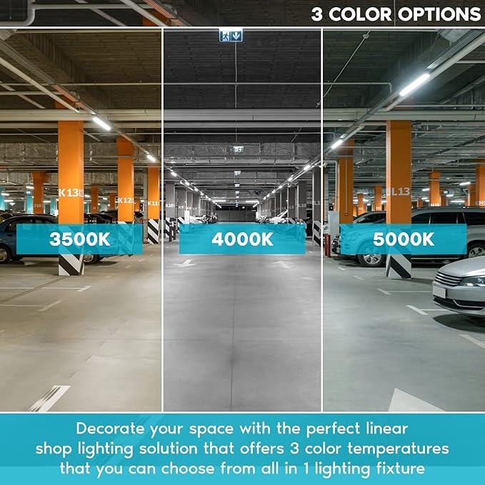 LUXRITE 3FT LED Strip Light Fixture, 3450 Lumens, Linear Shop Light, 3 Color - Image 2
