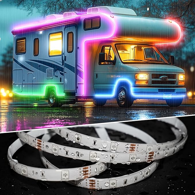 RV Awning LED Light Strip 20FT, 12V RGB Waterproof Underglow Led Light kit - Image 3