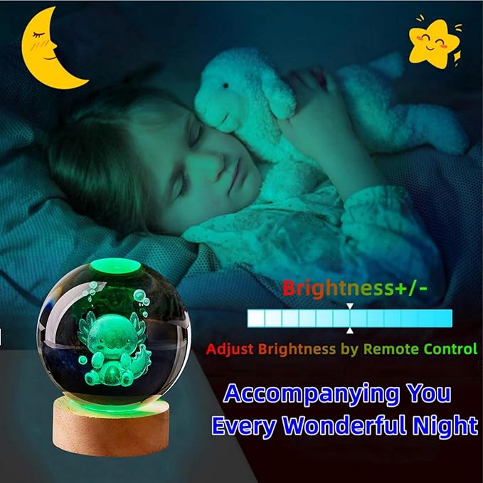 Large Axolotl Crystal Ball Night Light - Image 3