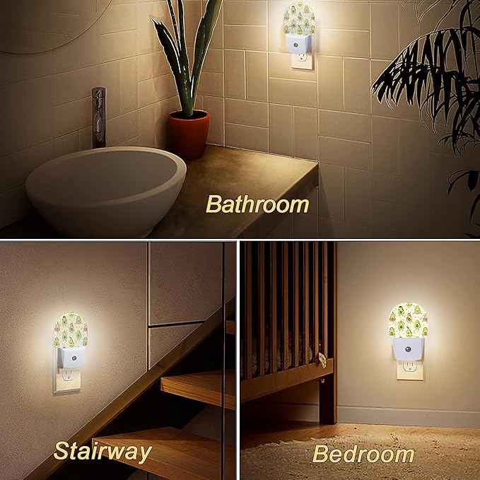 Night Light, Cute Kawaii Avocado Night Lights Plug Into Wall Smart Sensor Night - Image 6