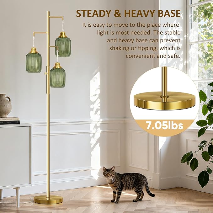Rottogoon Dimmable Gold Floor Lamp - Image 5