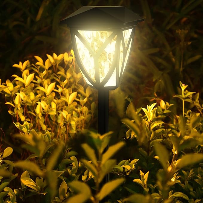 Ensenior 12-Pack Solar Lights Outdoor, 16.77" 3000K LED Solar Garden Lights - Image 2