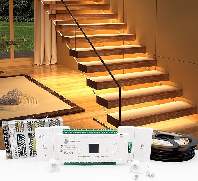 RW-5630 Motion-Activated LED Stair Lighting Kit by RWOFNIA