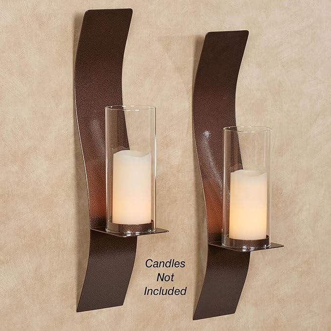 Sinuous Wall Sconce Pair Antique Copper - Image 2