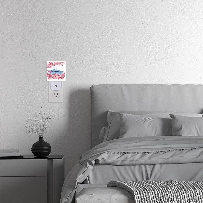 Cherry Blossoms Night Light, Mountain Fuji Plug-in Wall Led Night Lights Decor - Image 7