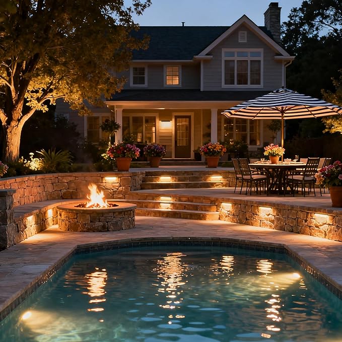 ZZXX 12W Retaining Wall Lights LED Hardscape Lighting Low Voltage Step Lights - Image 9