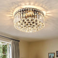 4-Light Black Crystal Chandeliers Flush Mount Chandelier Light Fixture by CEENLI