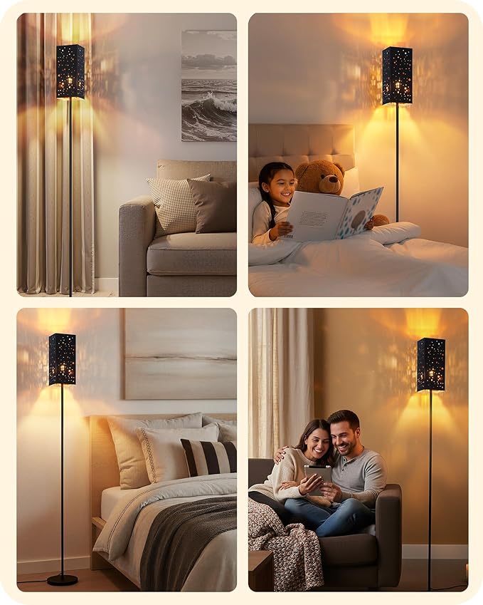 64.6" Floor Lamp, with Foot Switch, Standing Lamp with Sky Stars Design - Image 8