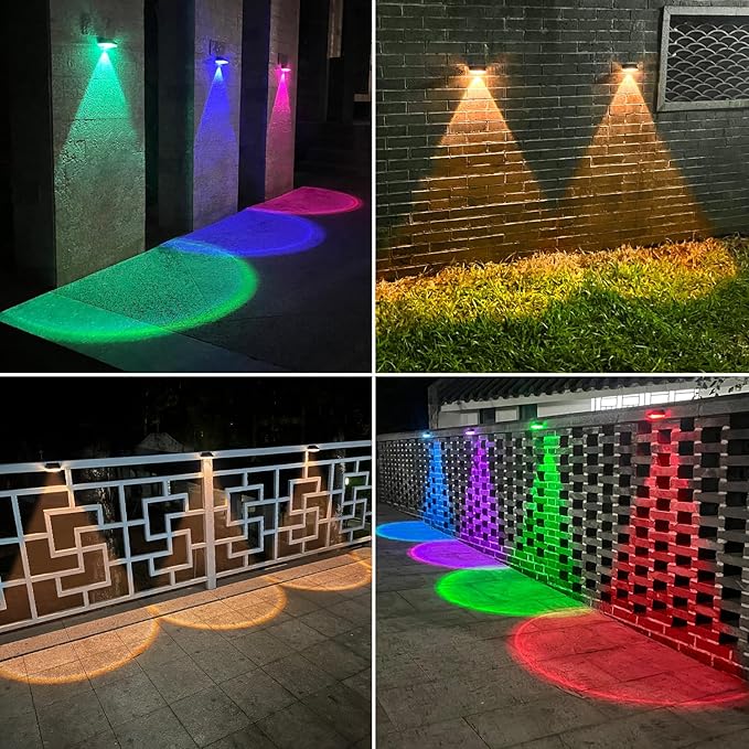 Ellasay Solar Fence Lights Outdoor: 10 Lighting Modes - Image 3