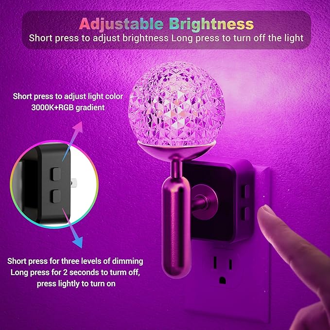 JandCase Night Light, Night Lights Plug into Wall, Color Change RBG Nightlight - Image 6