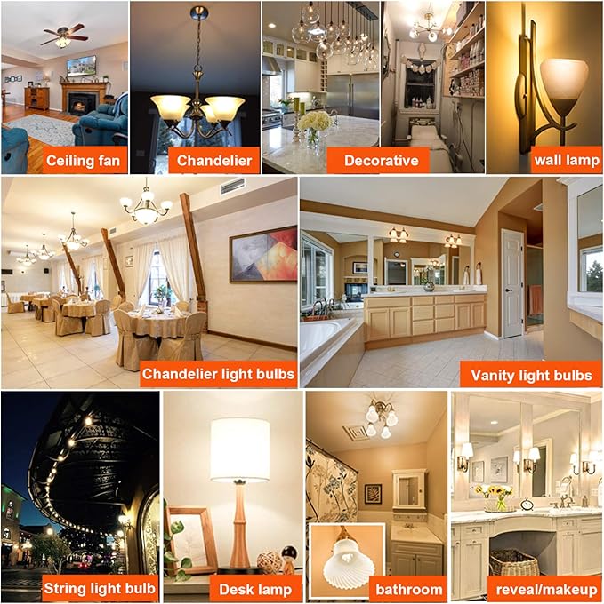 LiteHistory e12 led dimmable g16.5 Light Bulb 6W Equal 60 Watt 600lm AC120V e12 - Image 7