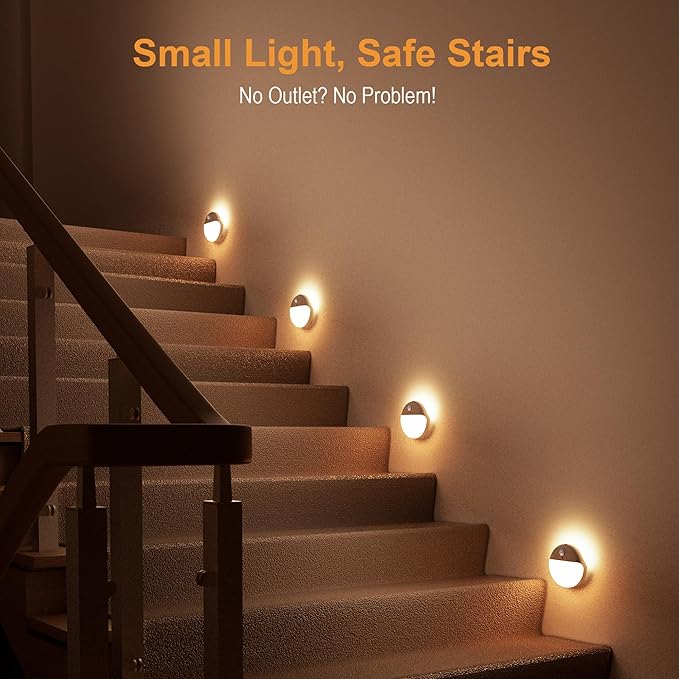 6 Pack Stair Lights Indoor, 2.6" Small Stick on Lights, Dimmable Motion Sensor - Image 2