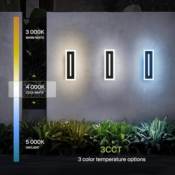 ASD LED 18" Long Wall Mount Light Fixture, Outdoor & Indoor Linear Sconce | 3CCT - Image 5