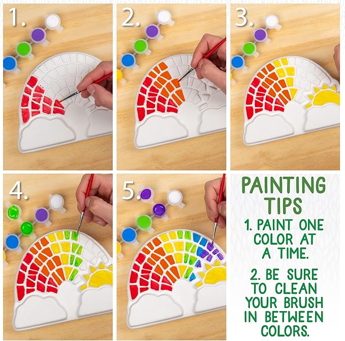Creative Roots Paint Your Own Rainbow Stepping Stone Craft Kits - Image 5