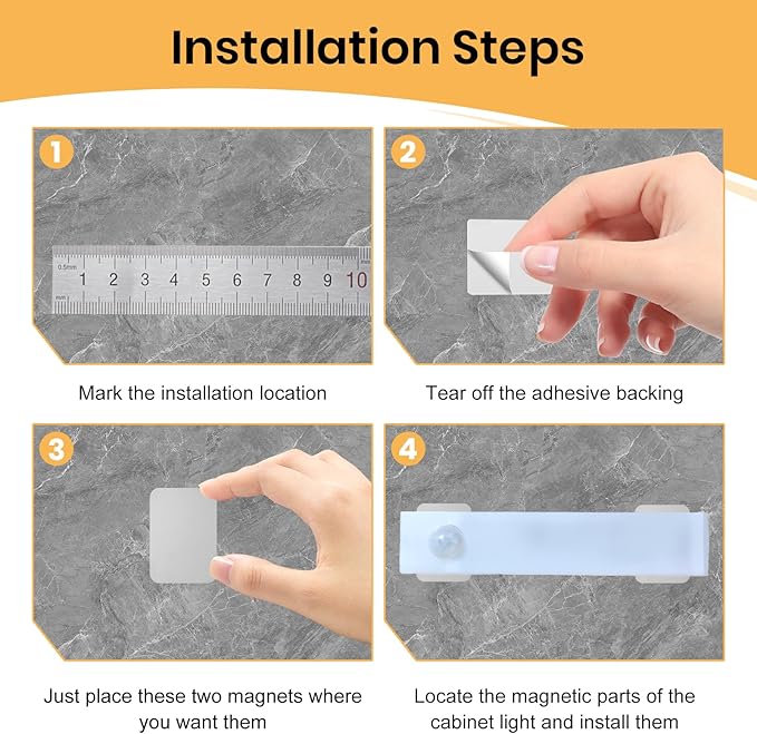 12 Pack Under Cabinet Light Metal Adhesive Strips - Image 4