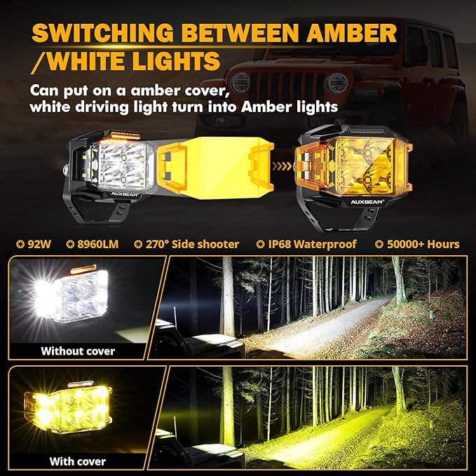 Auxbeam 4" 92W Cube LED Pod - Image 5