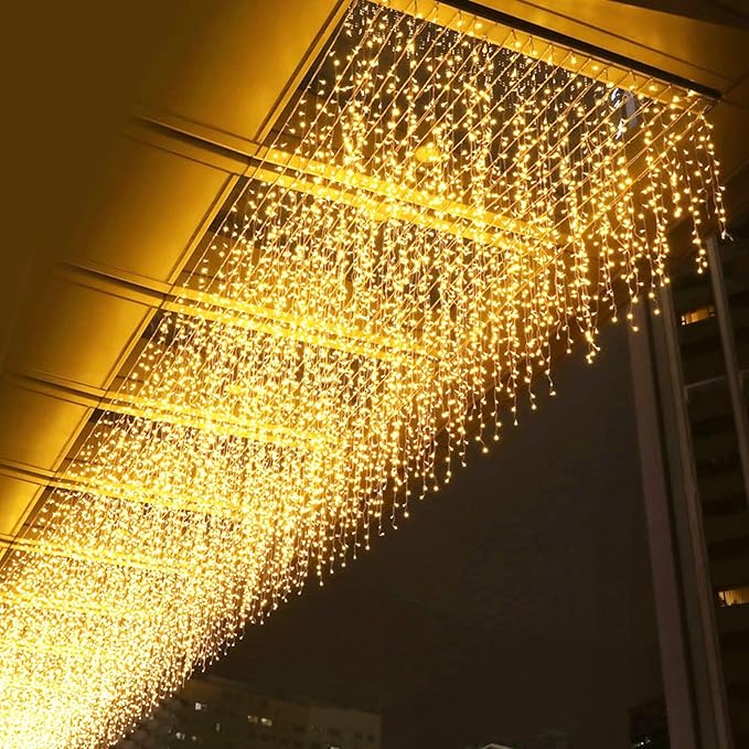 LED Icicle Christmas Lights, 16.4FT 112 LEDs Extendable Curtain 8 Modes Twinkle - Image 3