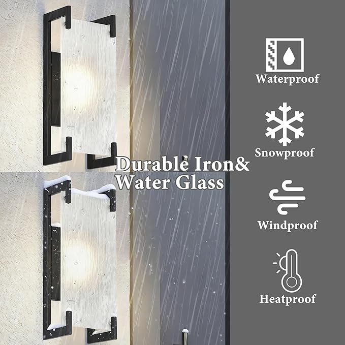 Alighting Modern Black LED Outdoor Wall Sconce – Waterproof Exterior Lighting - Image 7