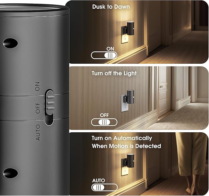 Briignite Motion Sensor Night Light, 2 Pack Motion Activated Plug in Night - Image 2
